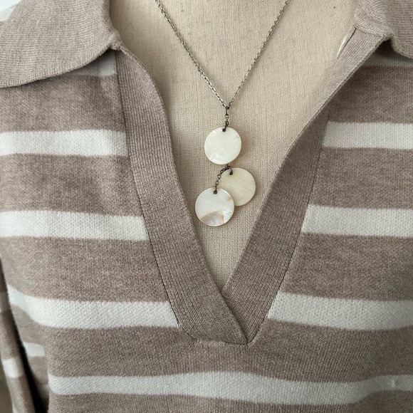 Nicole Miller Chic Striped Knit Set in Beige and Cream XL - Picture 9 of 11